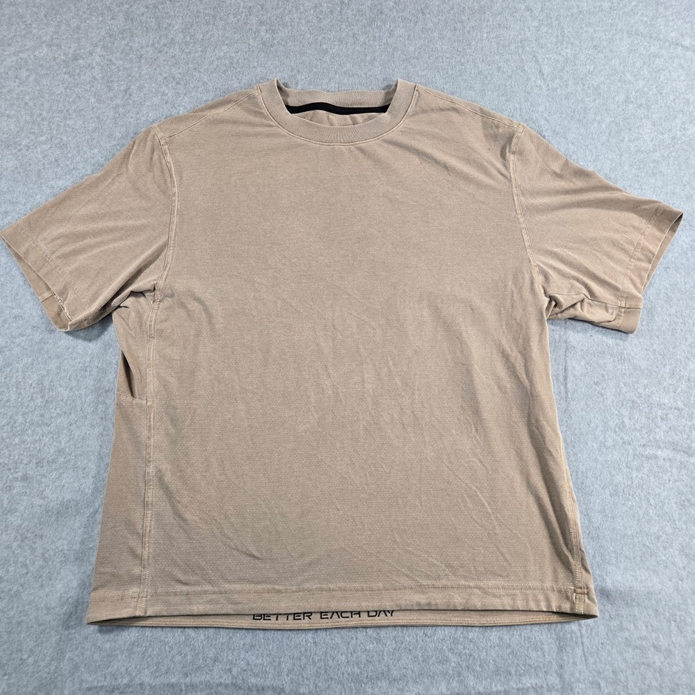 Lululemon Mens Better Each Day Training T-Shirt Tan Beige Short Sleeve XL